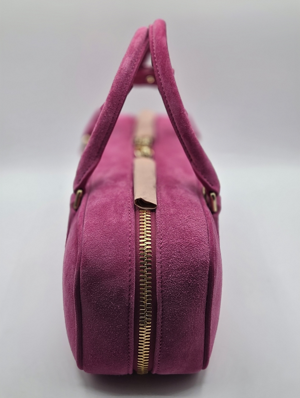 Miu Miu Arcadie Hot Pink Suede Satchel Handbag Purse NWT Authentic - Picture 12 of 15